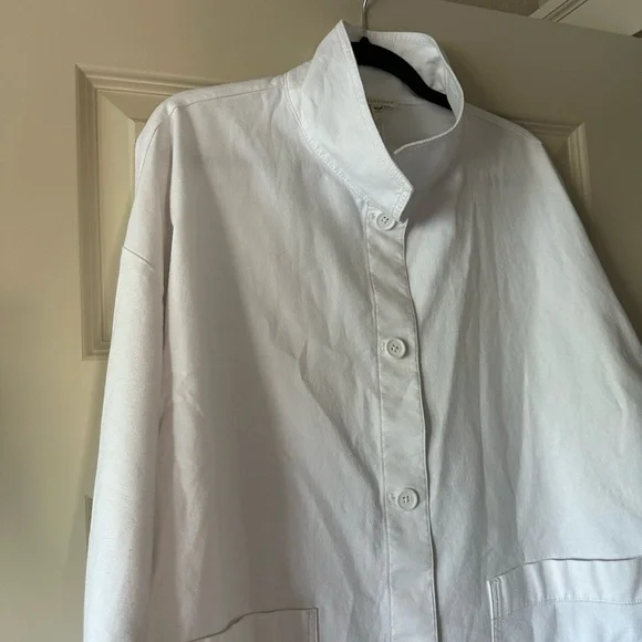 Eileen Fisher Stand Collar Jacket in White - Picture 7 of 10